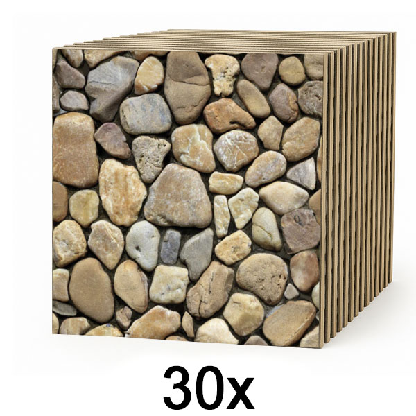 3x Piastrelle da parete 3D effetto pietra – stacca e attacca | STONEBLOCKS