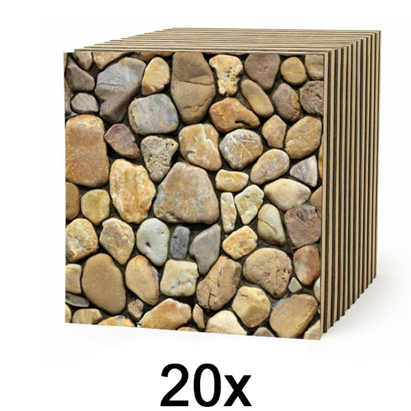 2x Piastrelle da parete 3D effetto pietra – stacca e attacca | STONEBLOCKS